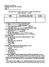 Đề kiểm tra 45p lần 2 học kì I Tiếng anh lớp 9 - Năm học 2015-2016 - Trường THCS Mỹ Bình